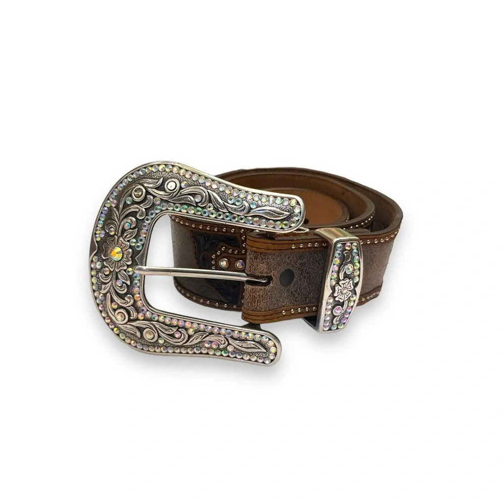 Brighton y2K Rhinestone Detailed Leather Belt
